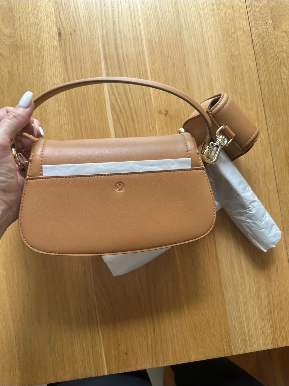 NWT Lululemon Cactus “Leather” Mini Bag 1.2L Chestnut Brown/Gold - Picture 14 of 14